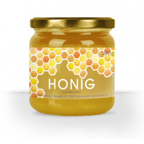 Transparente Honigetiketten "Waben"