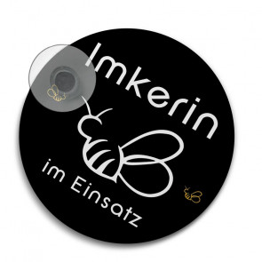 Imkerin-im-Einsatz Plakette "Herzbiene"