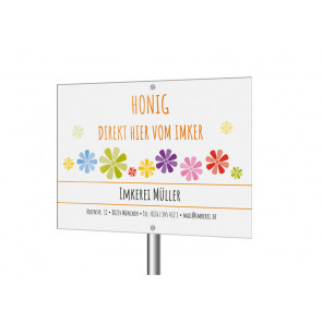 Werbeschild "Happy Flowers"
