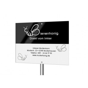 Werbeschild "Herzbiene"