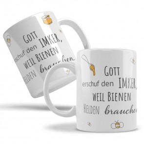 Keramiktasse "Imker-Gott!
