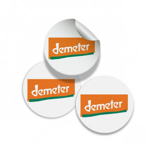 Runde Zusatzetiketten "Demeter" Ø 25 mm