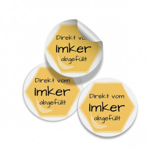 Runde Zusatzetiketten "Imkerwabe" 25 mm rund