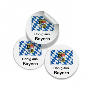 Runde Zusatzetiketten "Bayerischer Honig" Ø 25 mm 