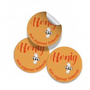 Runde Zusatzetiketten "Honigbiene" Ø 25 mm 