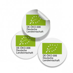 Runde Zusatzetiketten "Biosiegel" Ø 25 mm 
