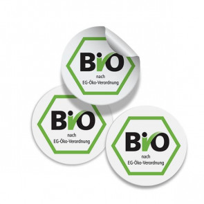 Runde Zusatzetiketten "Biosiegel" Ø 25 mm 