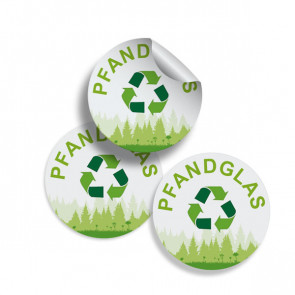 Runde Zusatzetiketten "Pfandglas Natur" Ø 25 mm