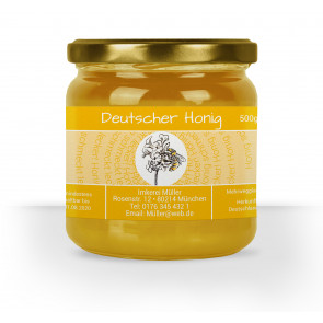 Honigglas-Etikett "Bienenblüte" gelb