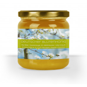 Honigglas-Etikett "Blue Bee" in Hellgrün