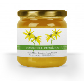 Honigglas-Etiketten "Floral" grün