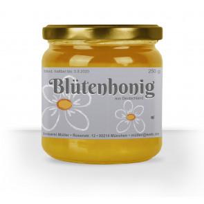 Honigglas-Etikett "Kreideblatt" grau