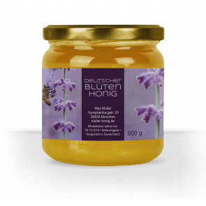 Honigglasetikett "Lavendelzart" in Dunkellila