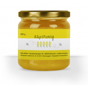 Honigetiketten "Rapshonig"