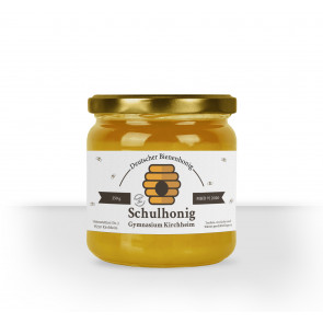 Kleine Honigglasetiketten Schulhonig auf Glas