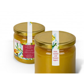 Siegeletiketten „Aquarell-Flower“ (rot) auf weißem Papier