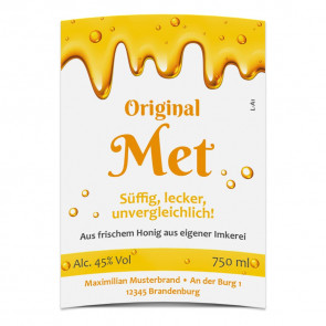 Großes Flaschenetikett "Honiggold"