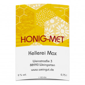 Flaschenetiketten "Wabengold"