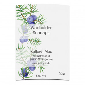 Flaschenetiketten "Wacholder-Brand"