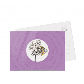 Grußkarte "Bienenblüte" lila