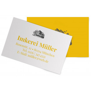 Visitenkarten "Bienenhaus" gelb
