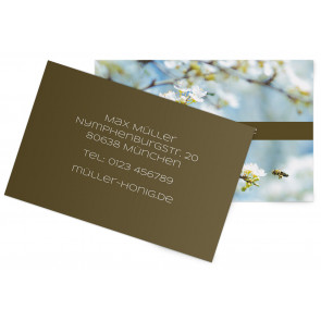 Visitenkarten "BlueBee" braun