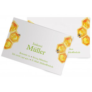 Visitenkarten "Dicke Biene" grün