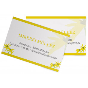 Visitenkarten "Floral" gelb