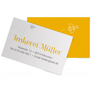 Visitenkarten "Honigzauber" gelb