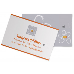 Visitenkarten "Kreideblatt" orange