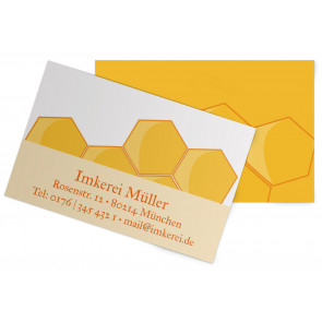 Visitenkarten "Siegelhonig" orange