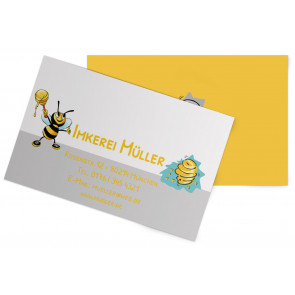 Visitenkarten "Wilde Maja" gelb