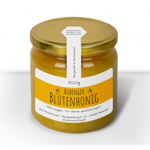 Honigglasetikett "Blütenhonig" in Gelb