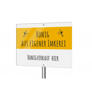Werbeschild Blütenhonig in Gelb