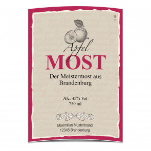Flaschenetiketten "Apfel-Meisterbrand"