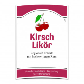  Flaschenetiketten "Strawberry Fun"