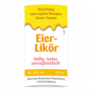 Ansicht kleines Flaschenetikett "Flüssiggold"