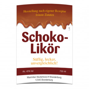 Großes Flaschenetikett "Schoko-Genuss"