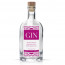 Flaschenetiketten "Pure Gin" in Pink auf Flasche