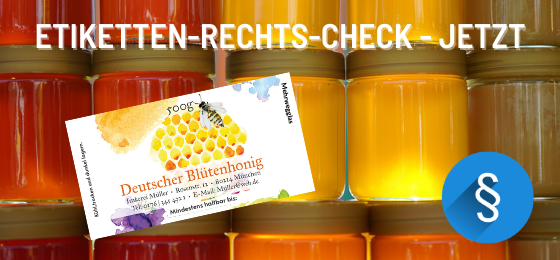 Honigetiketten von vielen verschieden gef&uuml;llten Honiggl&auml;sern