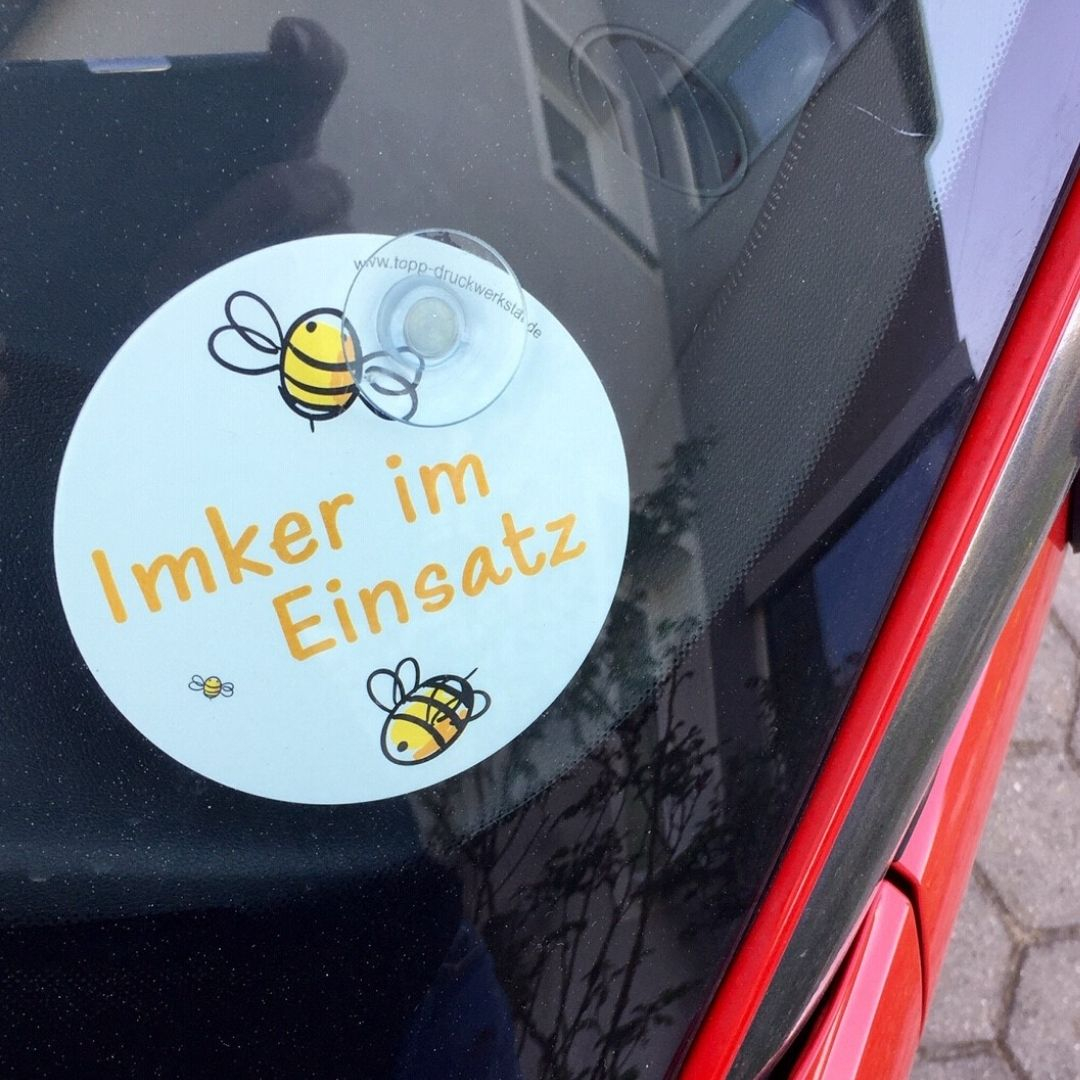 Hinterglasschild mit Saugnapf