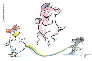 Huhn, Schweinchen und Maus spielen zusammen