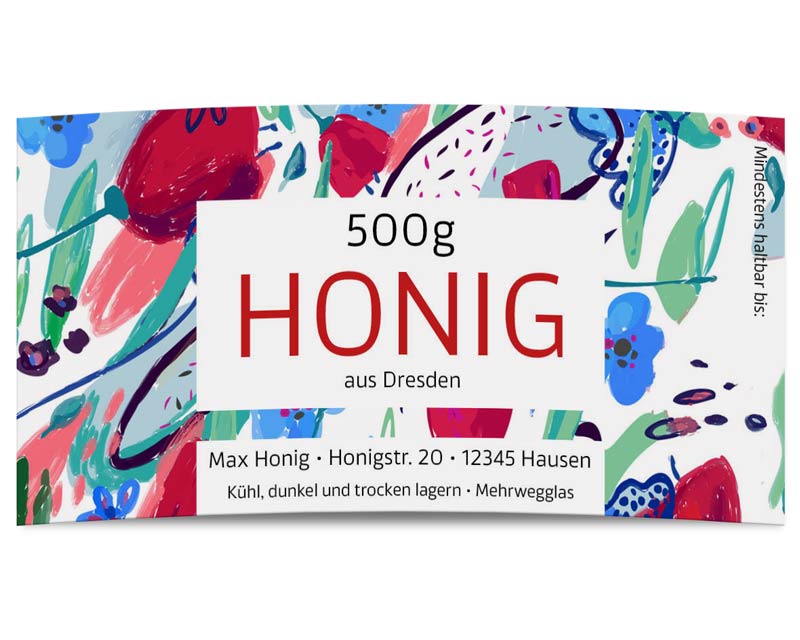 Beispiel eines Honigetiketts - Etikettenvorlage