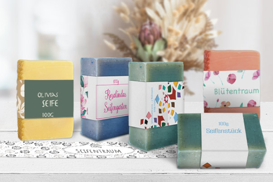 Verschiedene dekorative Seifenbanderolen