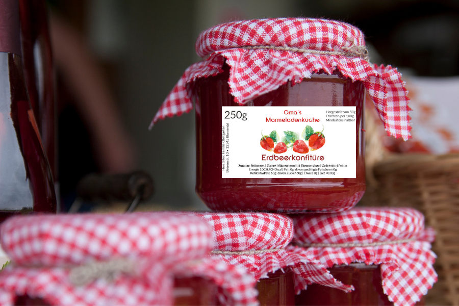 Etiketten für Erdbeermarmelade Etiketten für Erdbeermarmelade
