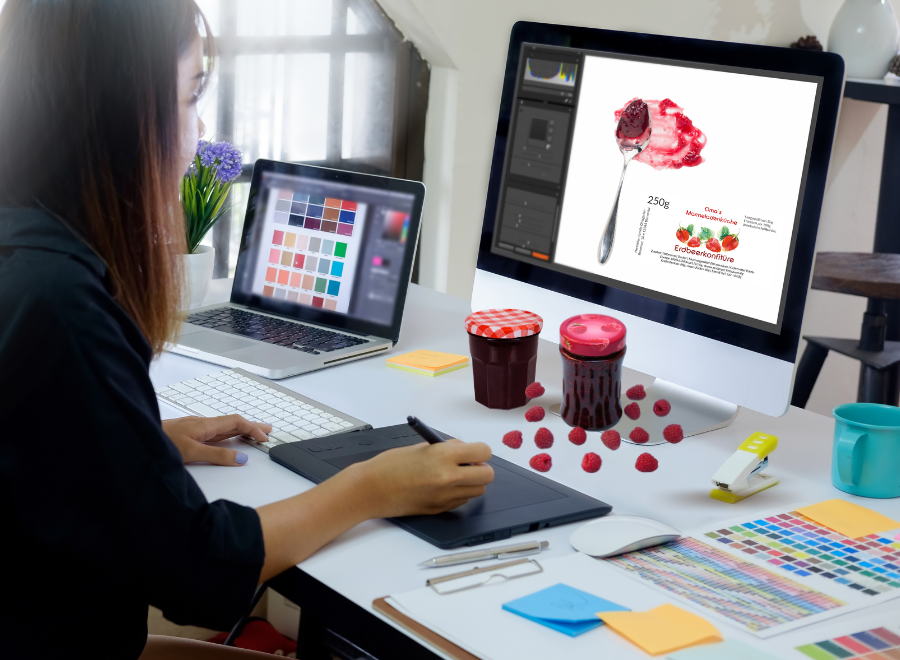 Grafikdesign-Service für Marmeladenetiketten Grafikdesign-Service für Marmeladenetiketten