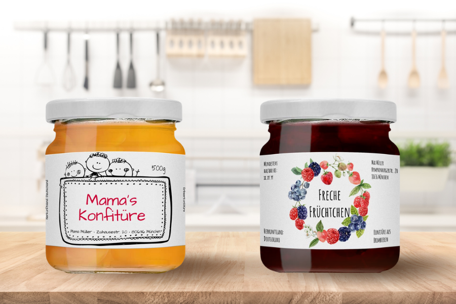 Etikettendesign für Mamas Konfitüre Etikettendesign für Marmelade